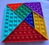 Tangram Popit soft sensory fidget toy create more shapes press dimples bubble pop