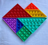 Tangram Popit soft sensory fidget toy create more shapes press dimples bubble pop heart