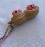 Peanut keychain with 2 cute peanuts inside squeeze to make them pop out attach to your bag sensory fidget toy