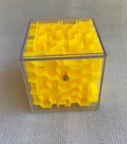 Cube Maze with small silver ball to slide around the puzzle