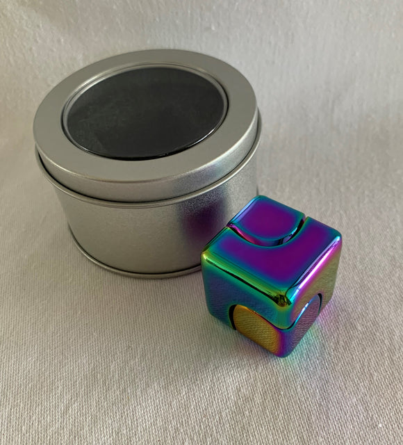 Metal Spinning Cube Fidget in Case
