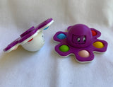 Fidget Spinner Octopus with confused face six soft dimples to press sensory toy