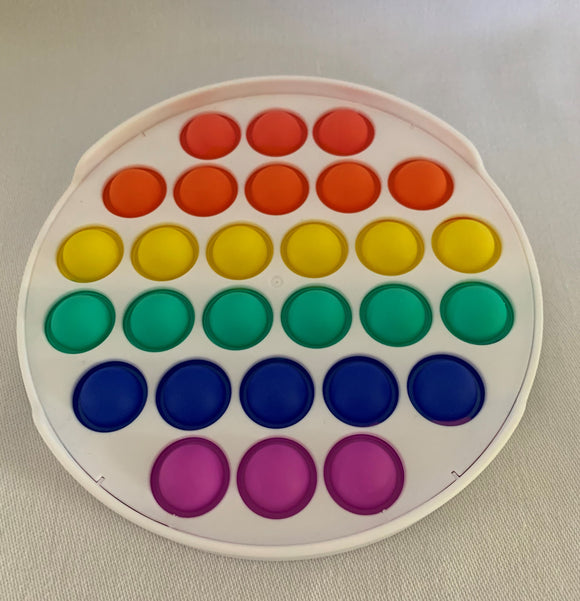 Rainbow circle popit with hard frame sensory fidget toy