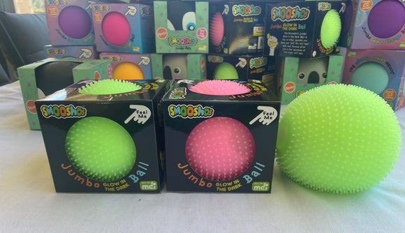 smooshos squishy squish jumbo ball glow in the dark soft nodes sensory fidget toy