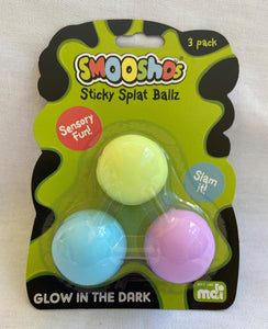 smooshos squishy squish sticky splat Ballz Glow in the DarkBalls soft sensory fidget toy