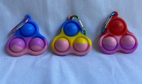 Triple dimple popit keyring soft press bubble sensory fidget toy