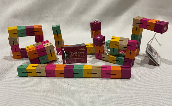 Wooden Twisty Blocks twist create shape sensory fidget toy