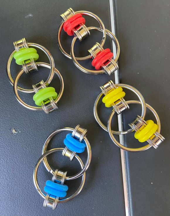 bicycle chains fidgets - pocket sized silent fidget toy flippy chains